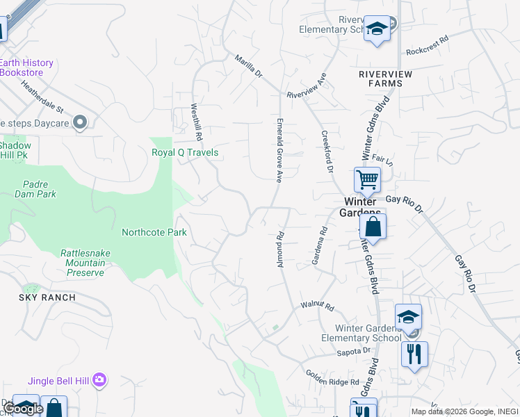 map of restaurants, bars, coffee shops, grocery stores, and more near 8871 Golden Ridge Road in Lakeside