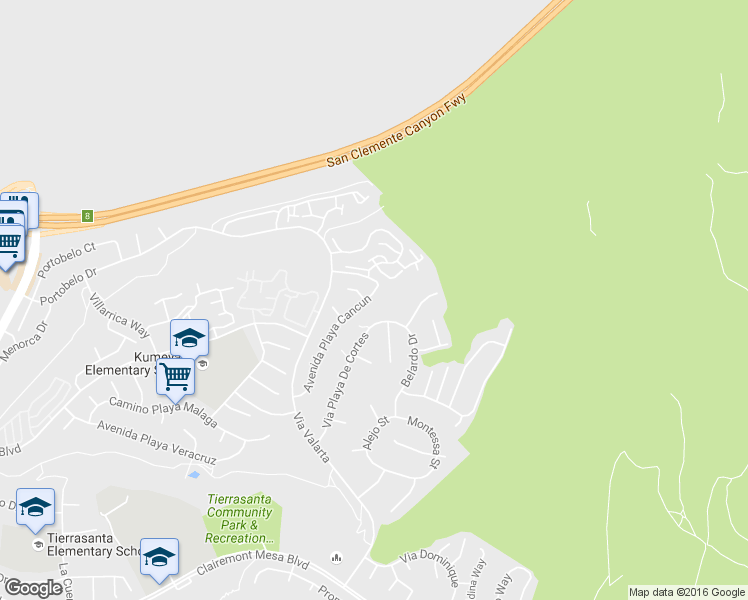 map of restaurants, bars, coffee shops, grocery stores, and more near 5179 Avenida Playa Cancun in San Diego