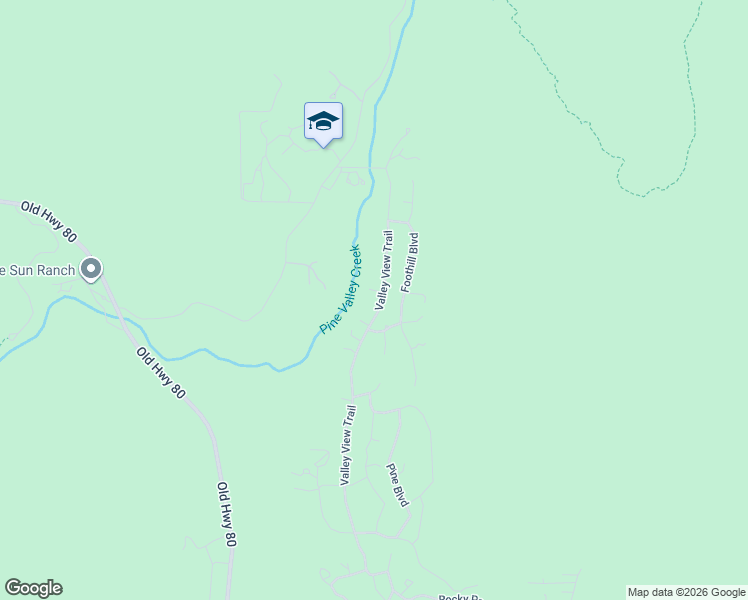 map of restaurants, bars, coffee shops, grocery stores, and more near 8435 Valley View Trail in Pine Valley
