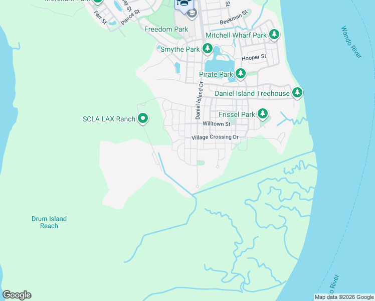 map of restaurants, bars, coffee shops, grocery stores, and more near 2576 Josiah Street in Charleston