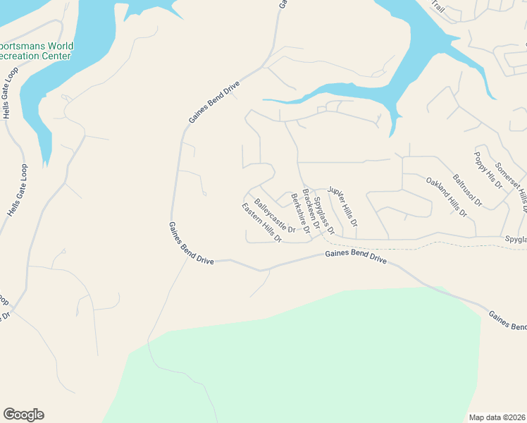 map of restaurants, bars, coffee shops, grocery stores, and more near Eastern Hills Drive in Graford