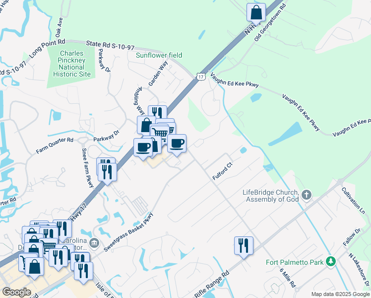 map of restaurants, bars, coffee shops, grocery stores, and more near 1155 6 Mile Road in Mount Pleasant