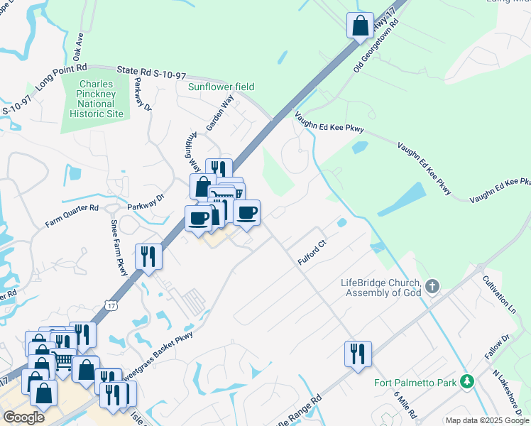 map of restaurants, bars, coffee shops, grocery stores, and more near 1155 6 Mile Road in Mount Pleasant