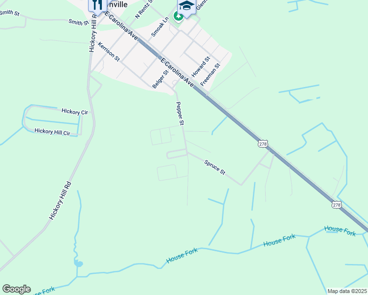 map of restaurants, bars, coffee shops, grocery stores, and more near 10 Allen Circle in Varnville
