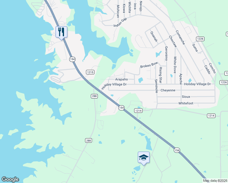 map of restaurants, bars, coffee shops, grocery stores, and more near 142 Cheyenne in Quitman