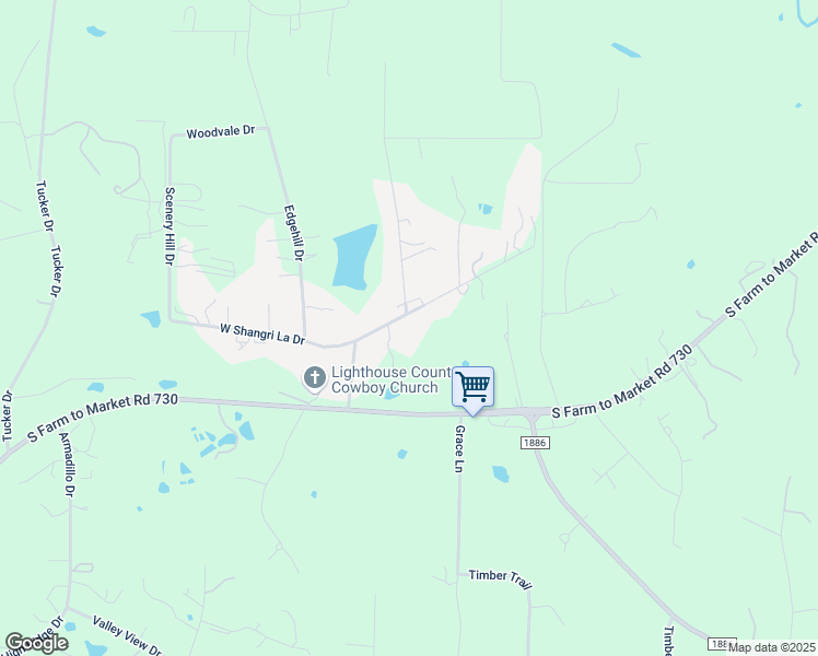 map of restaurants, bars, coffee shops, grocery stores, and more near 124 East Shangri La Drive in Azle