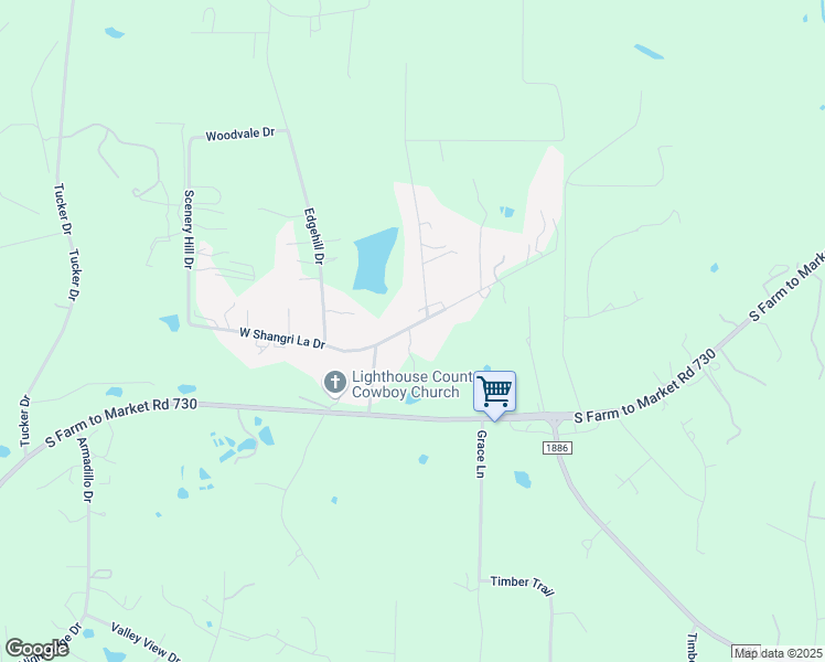 map of restaurants, bars, coffee shops, grocery stores, and more near 124 East Shangri La Drive in Azle