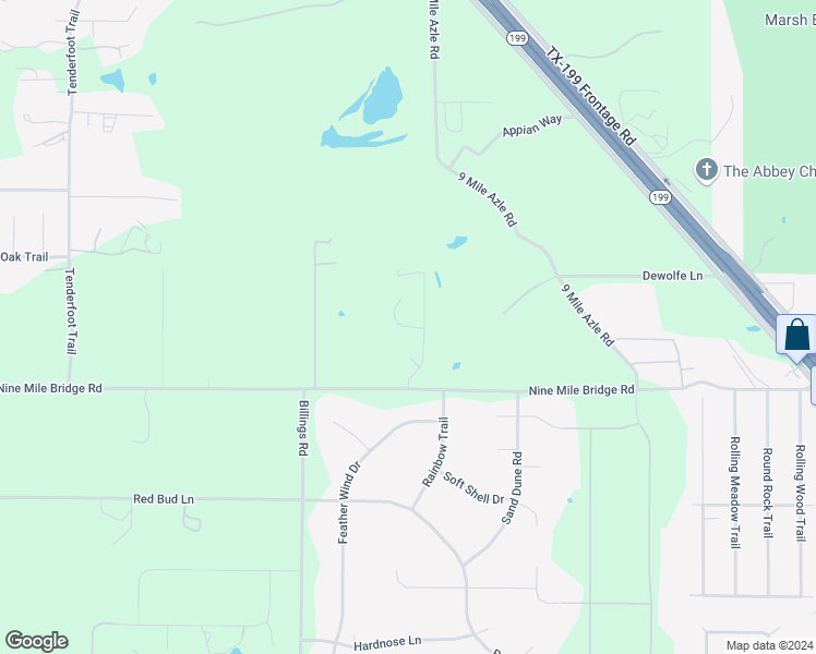 map of restaurants, bars, coffee shops, grocery stores, and more near 6700 Nine Mile Bridge Road in Fort Worth