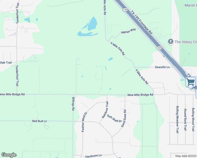 map of restaurants, bars, coffee shops, grocery stores, and more near 6700 Nine Mile Bridge Road in Fort Worth
