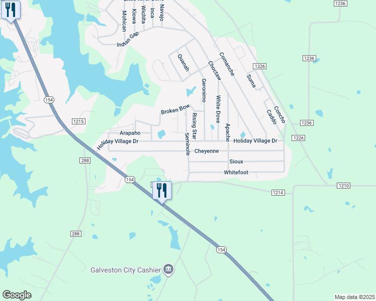 map of restaurants, bars, coffee shops, grocery stores, and more near 982 Cheyenne in Quitman
