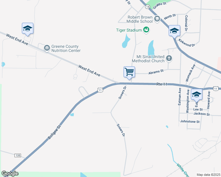 map of restaurants, bars, coffee shops, grocery stores, and more near 815 Boligee Street in Eutaw