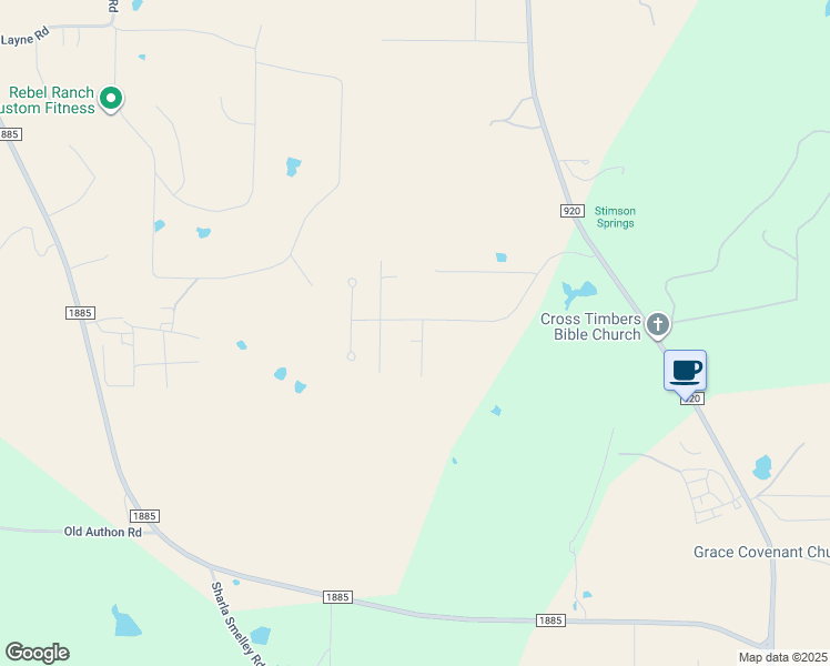 map of restaurants, bars, coffee shops, grocery stores, and more near 162 Blue Ridge Drive in Weatherford
