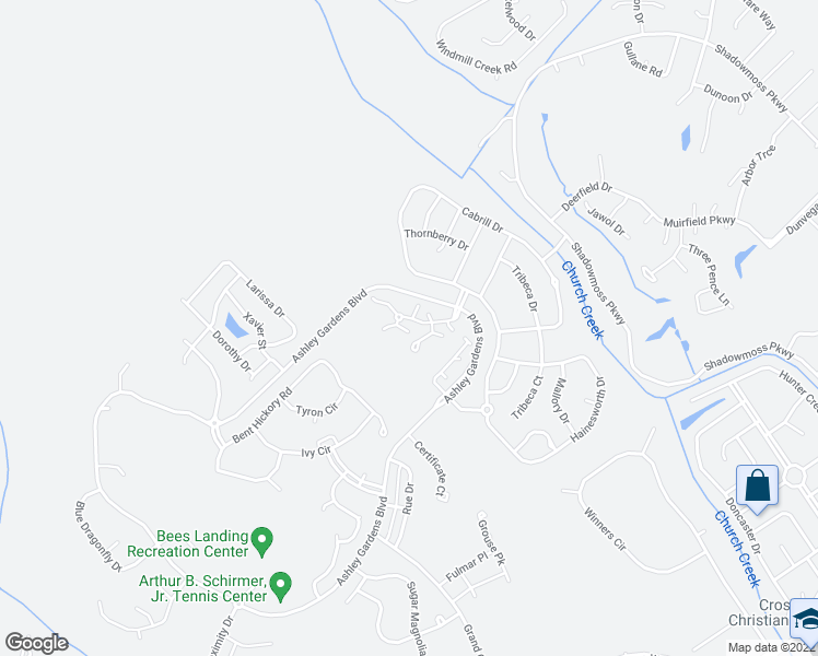 map of restaurants, bars, coffee shops, grocery stores, and more near 1501 Whitby Lane in Charleston