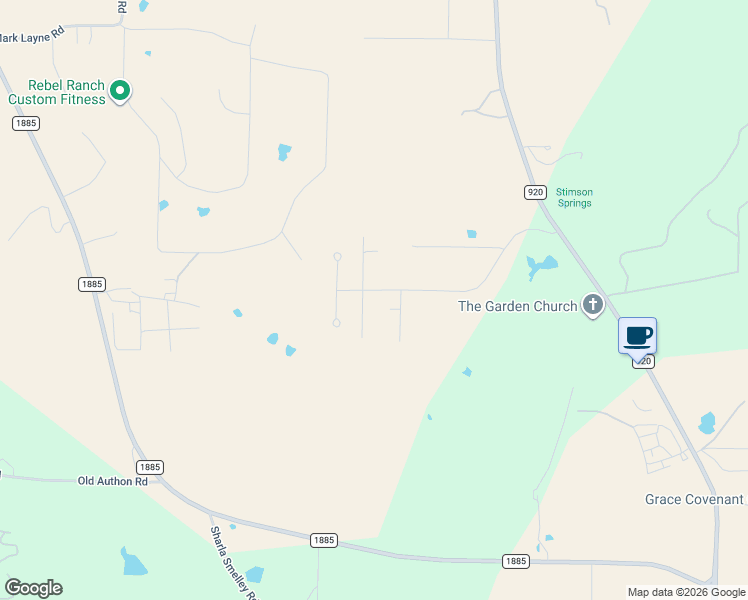 map of restaurants, bars, coffee shops, grocery stores, and more near 162 Blue Ridge Drive in Weatherford