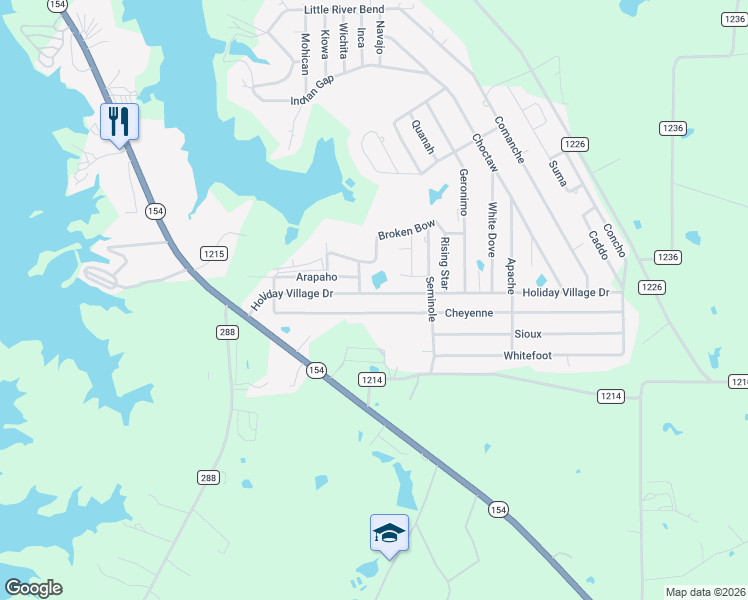 map of restaurants, bars, coffee shops, grocery stores, and more near 395 Holiday Village Drive in Quitman