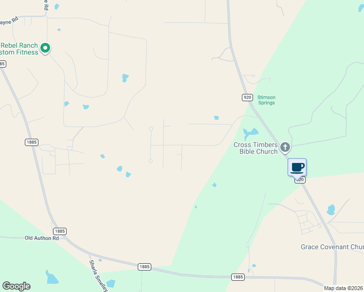 map of restaurants, bars, coffee shops, grocery stores, and more near 148 Blue Ridge Drive in Weatherford