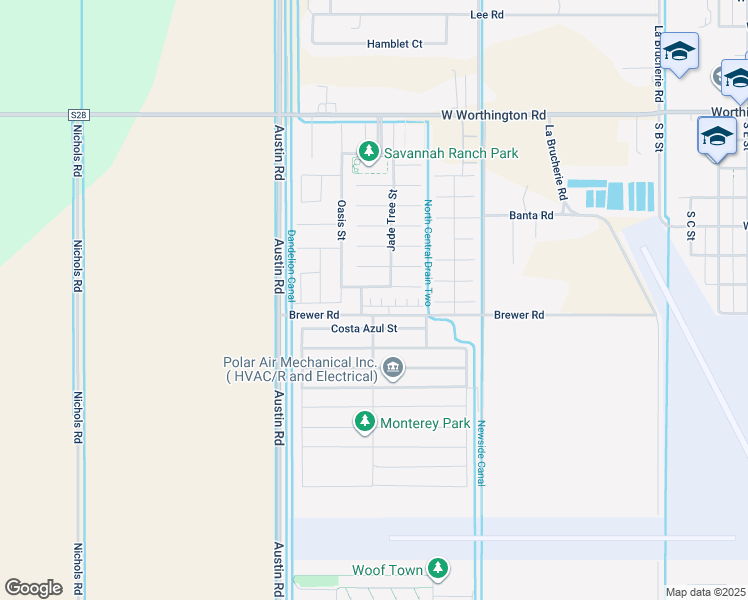 map of restaurants, bars, coffee shops, grocery stores, and more near 2609 Zircon Street in Imperial