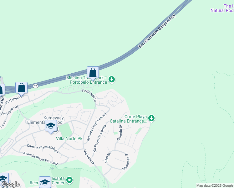 map of restaurants, bars, coffee shops, grocery stores, and more near 11360 Portobelo Drive in San Diego