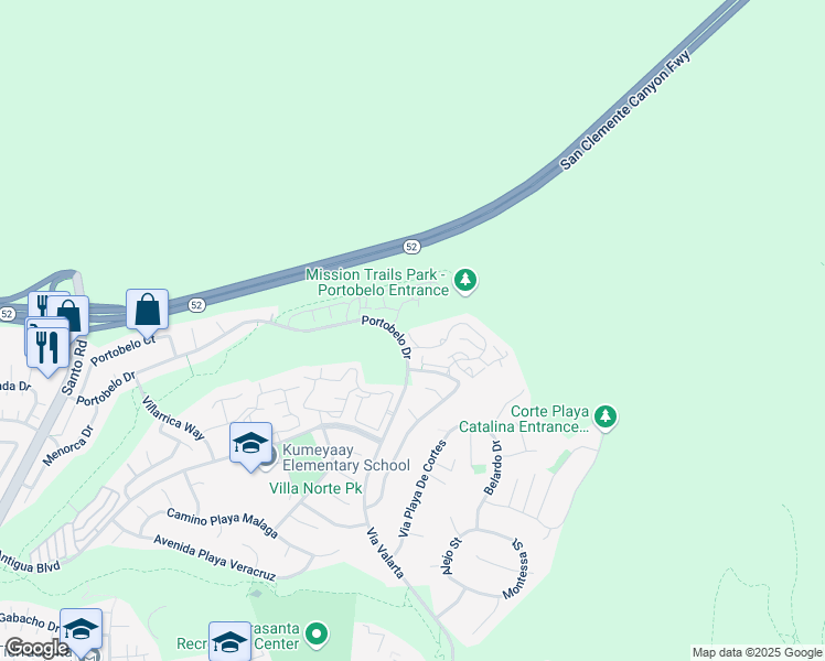 map of restaurants, bars, coffee shops, grocery stores, and more near 11326 Portobelo Drive in San Diego