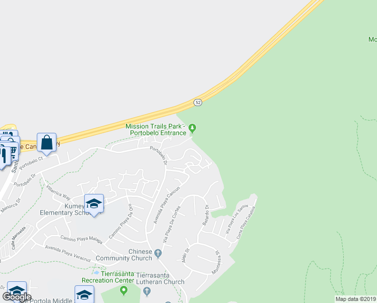 map of restaurants, bars, coffee shops, grocery stores, and more near 11346 Portobelo Drive in San Diego