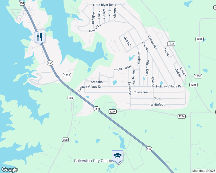 map of restaurants, bars, coffee shops, grocery stores, and more near 395 Holiday Village Drive in Quitman