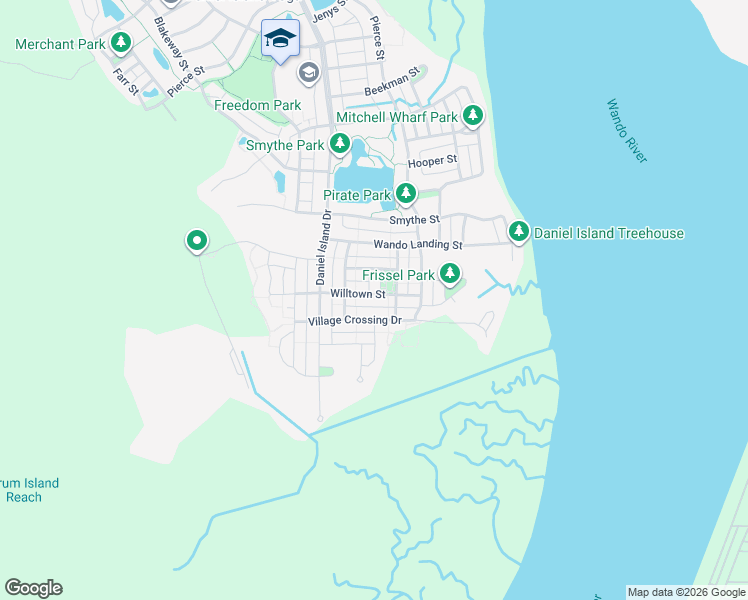 map of restaurants, bars, coffee shops, grocery stores, and more near 1537 Willtown Street in Charleston