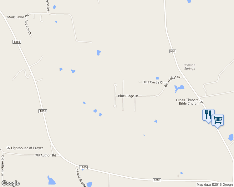 map of restaurants, bars, coffee shops, grocery stores, and more near 502 North Blue Meadows Court in Weatherford