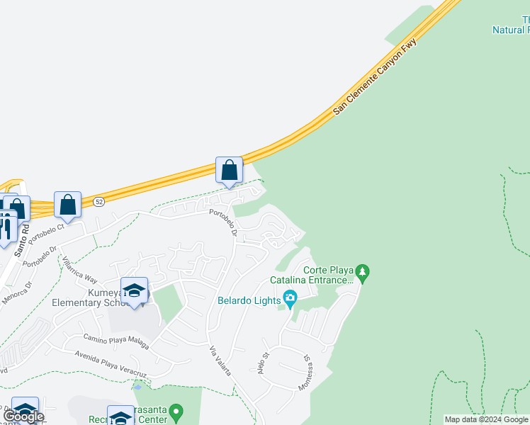 map of restaurants, bars, coffee shops, grocery stores, and more near 11346 Portobelo Drive in San Diego