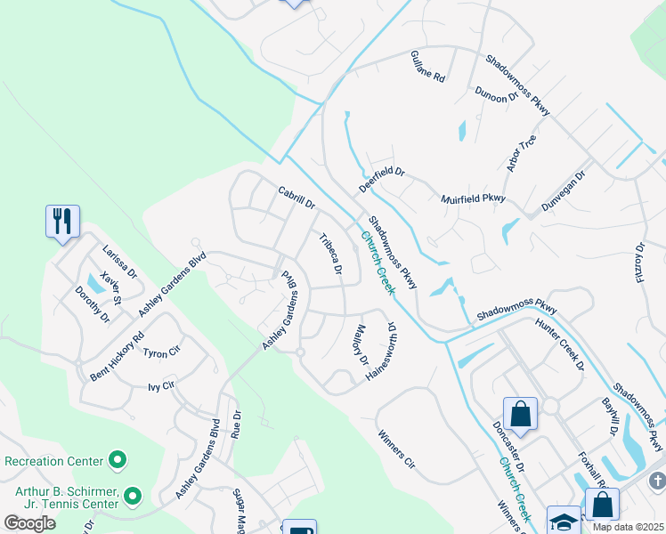map of restaurants, bars, coffee shops, grocery stores, and more near 529 Tribeca Dr in Charleston