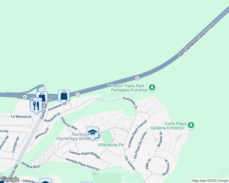 map of restaurants, bars, coffee shops, grocery stores, and more near 11176 Portobelo Drive in San Diego
