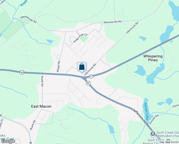 map of restaurants, bars, coffee shops, grocery stores, and more near 3760 Hitchcock Road in Macon