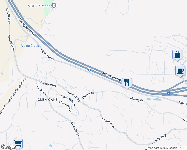 map of restaurants, bars, coffee shops, grocery stores, and more near 907 Alpine Boulevard in Alpine