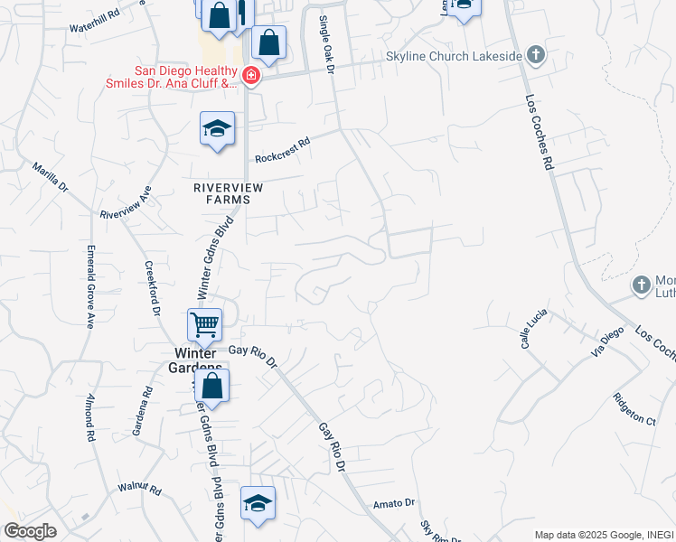 map of restaurants, bars, coffee shops, grocery stores, and more near 9100 Single Oak Drive in Lakeside