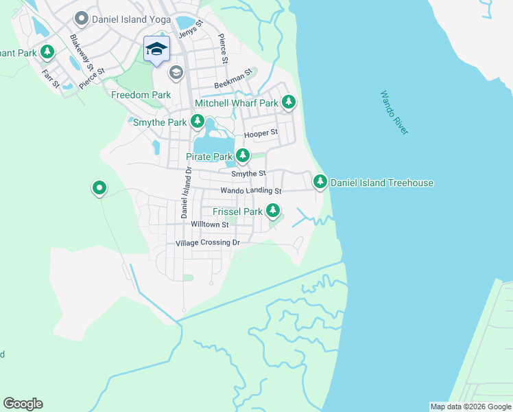 map of restaurants, bars, coffee shops, grocery stores, and more near 1519 Wando Landing Street in Charleston