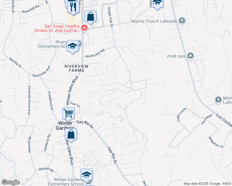 map of restaurants, bars, coffee shops, grocery stores, and more near 9100 Single Oak Drive in Lakeside