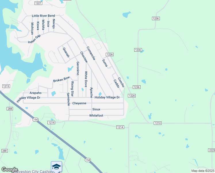 map of restaurants, bars, coffee shops, grocery stores, and more near 205 Comanche in Quitman