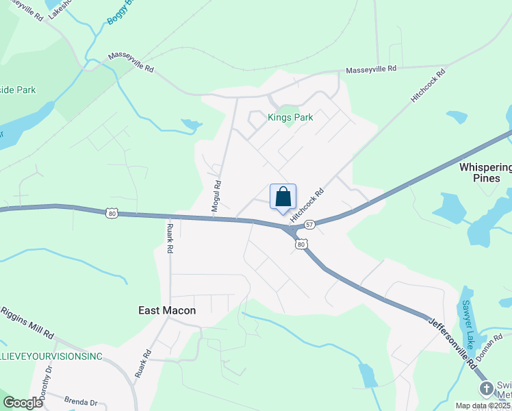 map of restaurants, bars, coffee shops, grocery stores, and more near 3611 Piedmont Circle in Macon
