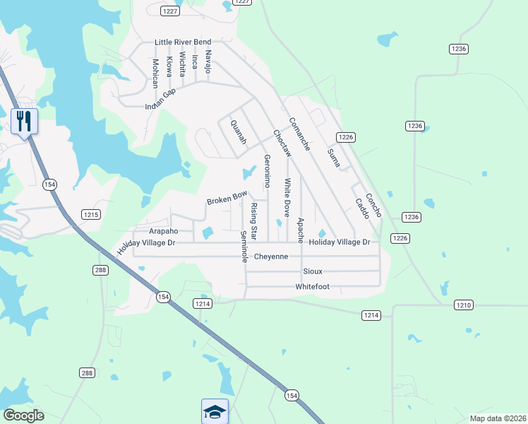 map of restaurants, bars, coffee shops, grocery stores, and more near 215 Geronimo in Quitman