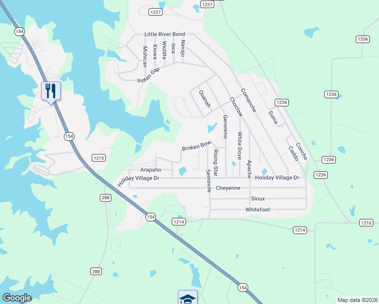 map of restaurants, bars, coffee shops, grocery stores, and more near 448 Broken Bow in Quitman