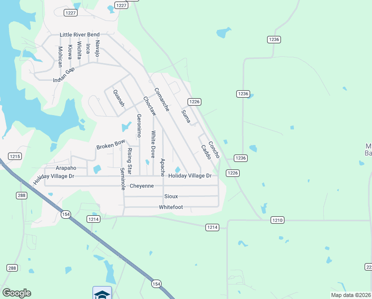 map of restaurants, bars, coffee shops, grocery stores, and more near 205 Comanche in Quitman