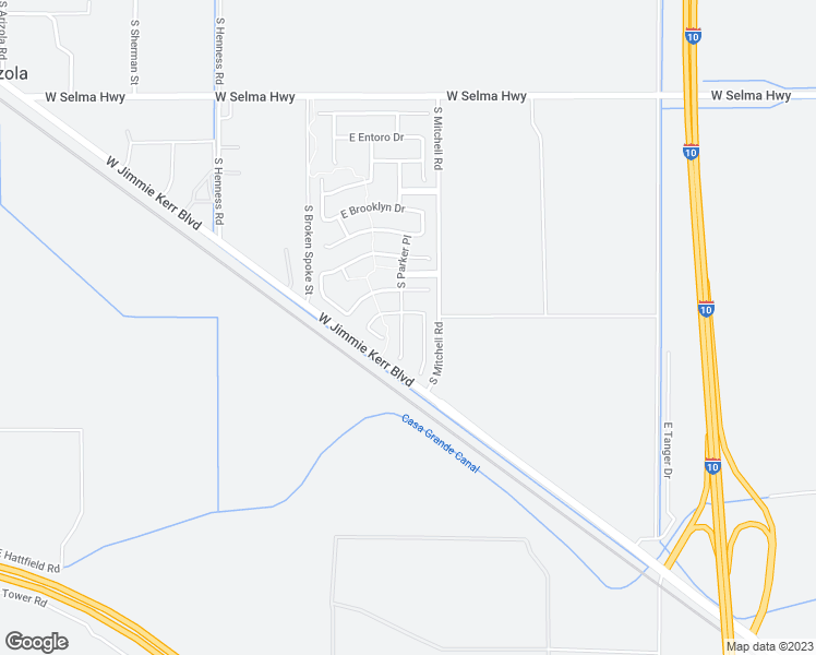 map of restaurants, bars, coffee shops, grocery stores, and more near 808 South Parker Place in Casa Grande