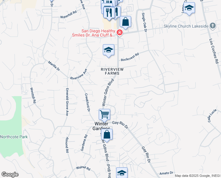 map of restaurants, bars, coffee shops, grocery stores, and more near 9080 Shelby View Court in Lakeside