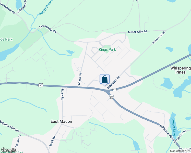 map of restaurants, bars, coffee shops, grocery stores, and more near 3611 Piedmont Circle in Macon