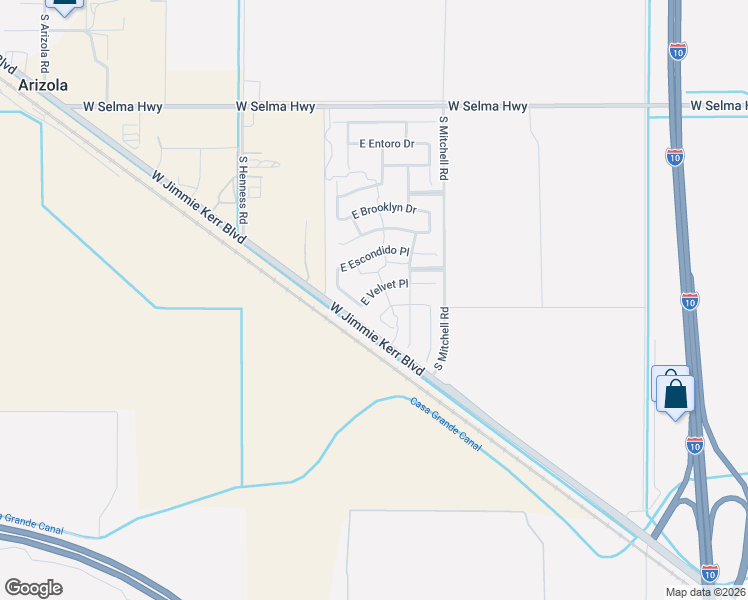 map of restaurants, bars, coffee shops, grocery stores, and more near 775 South la Mesa Court in Casa Grande