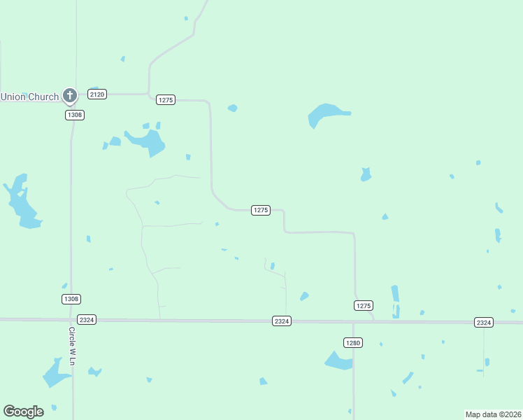 map of restaurants, bars, coffee shops, grocery stores, and more near County Road 1275 in Rains County