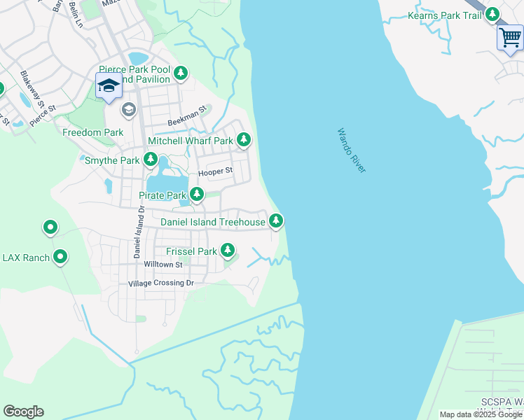 map of restaurants, bars, coffee shops, grocery stores, and more near Smythe Street in Charleston