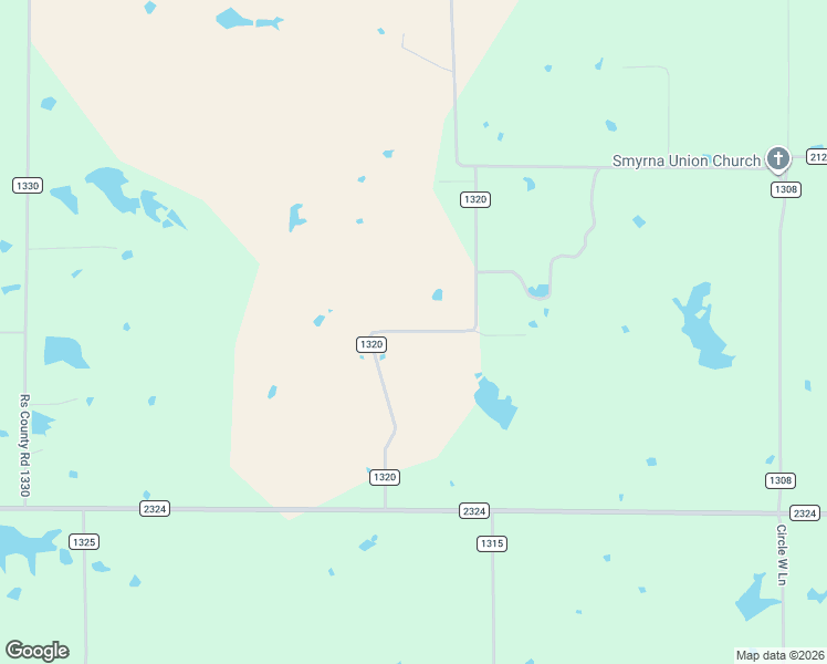 map of restaurants, bars, coffee shops, grocery stores, and more near County Road 1320 in Emory