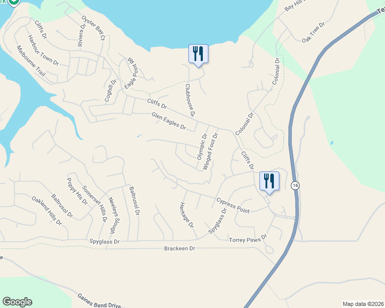 map of restaurants, bars, coffee shops, grocery stores, and more near 30 Crooked Stick Drive in Graford
