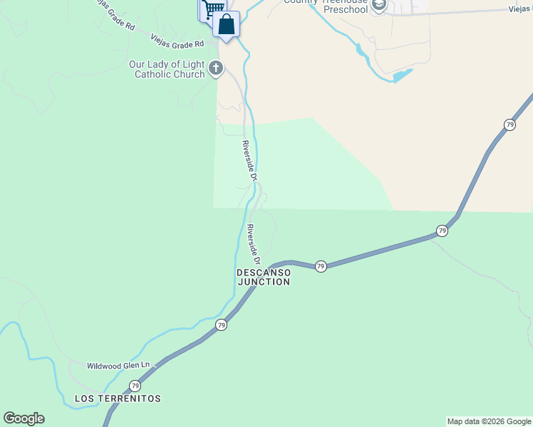 map of restaurants, bars, coffee shops, grocery stores, and more near 8761 Riverside Drive in Descanso