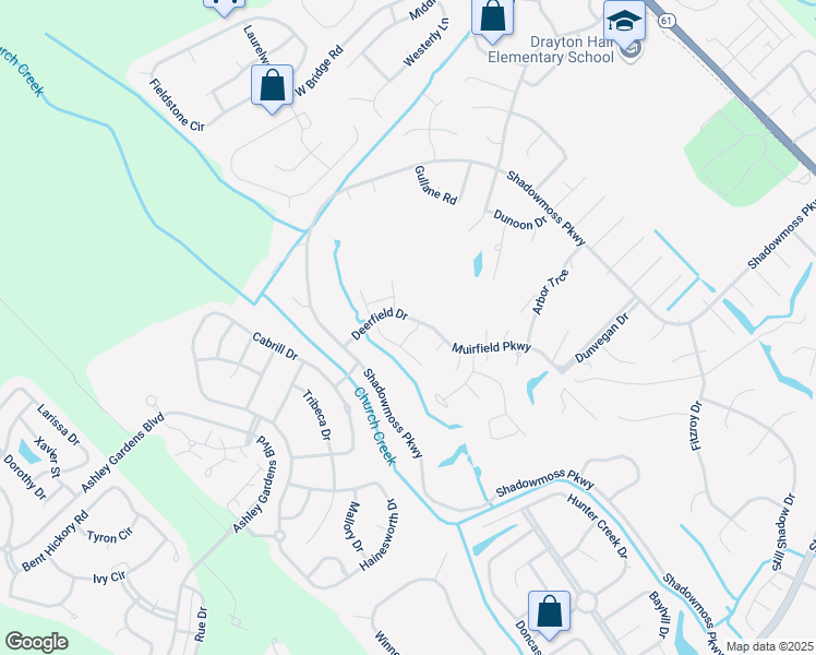 map of restaurants, bars, coffee shops, grocery stores, and more near 45 Jawol Drive in Charleston